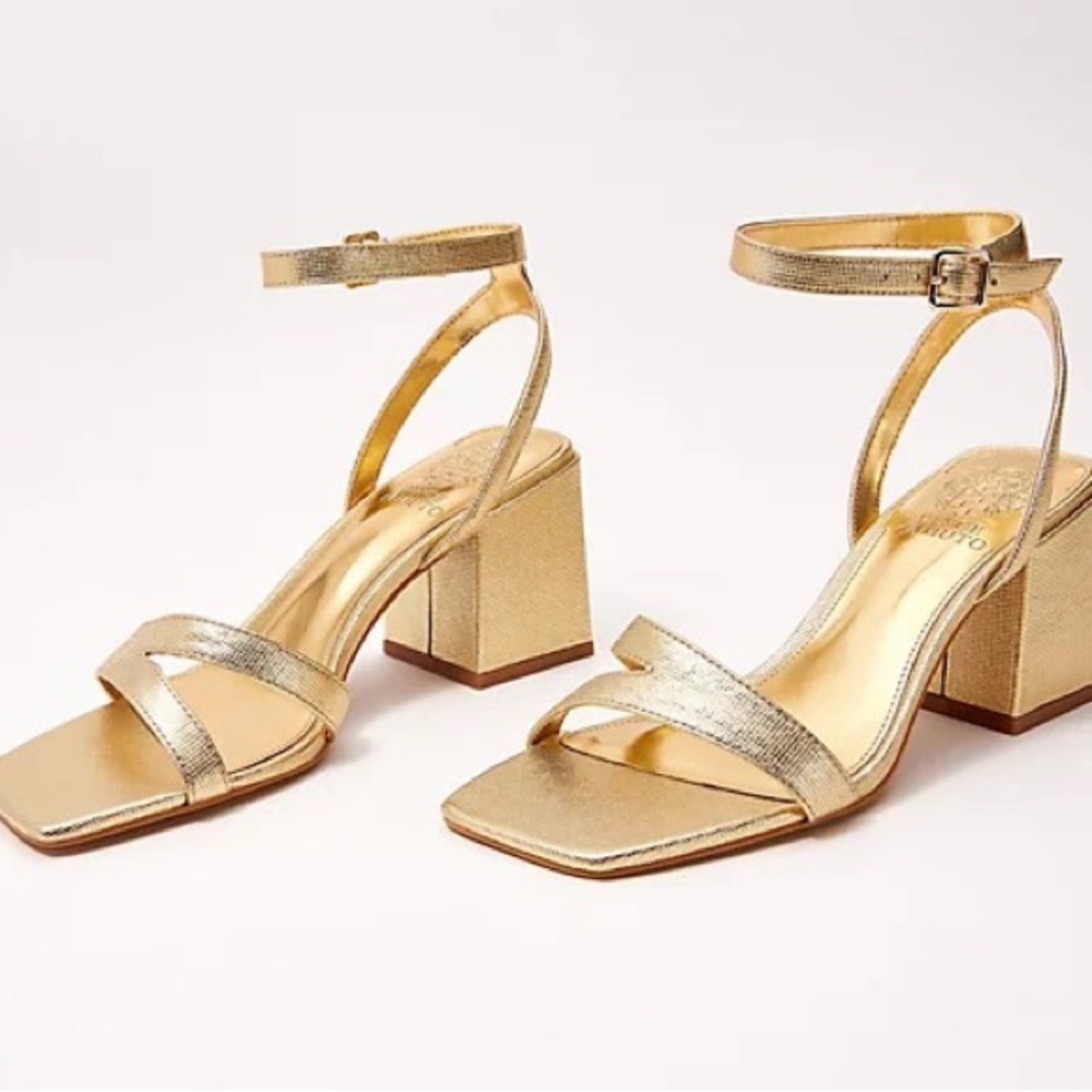 Vince Camuto Gold heels only worn once